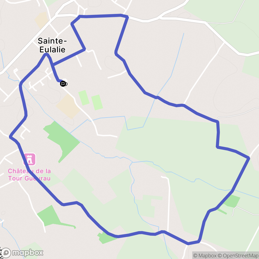 Sainte-Eulalie : carte du parcours de randonnée - France