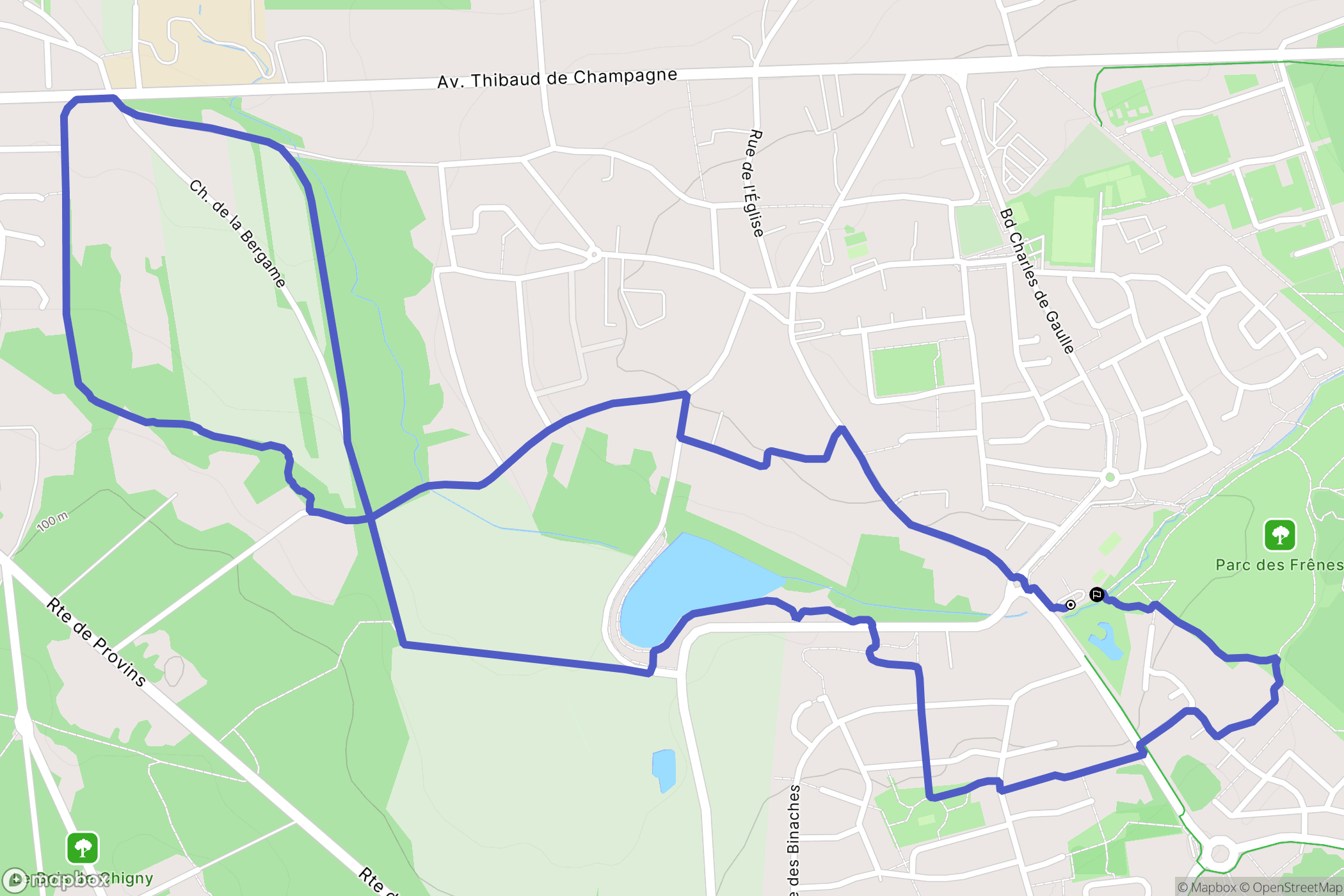 Montévrain : carte du parcours de randonnée - France