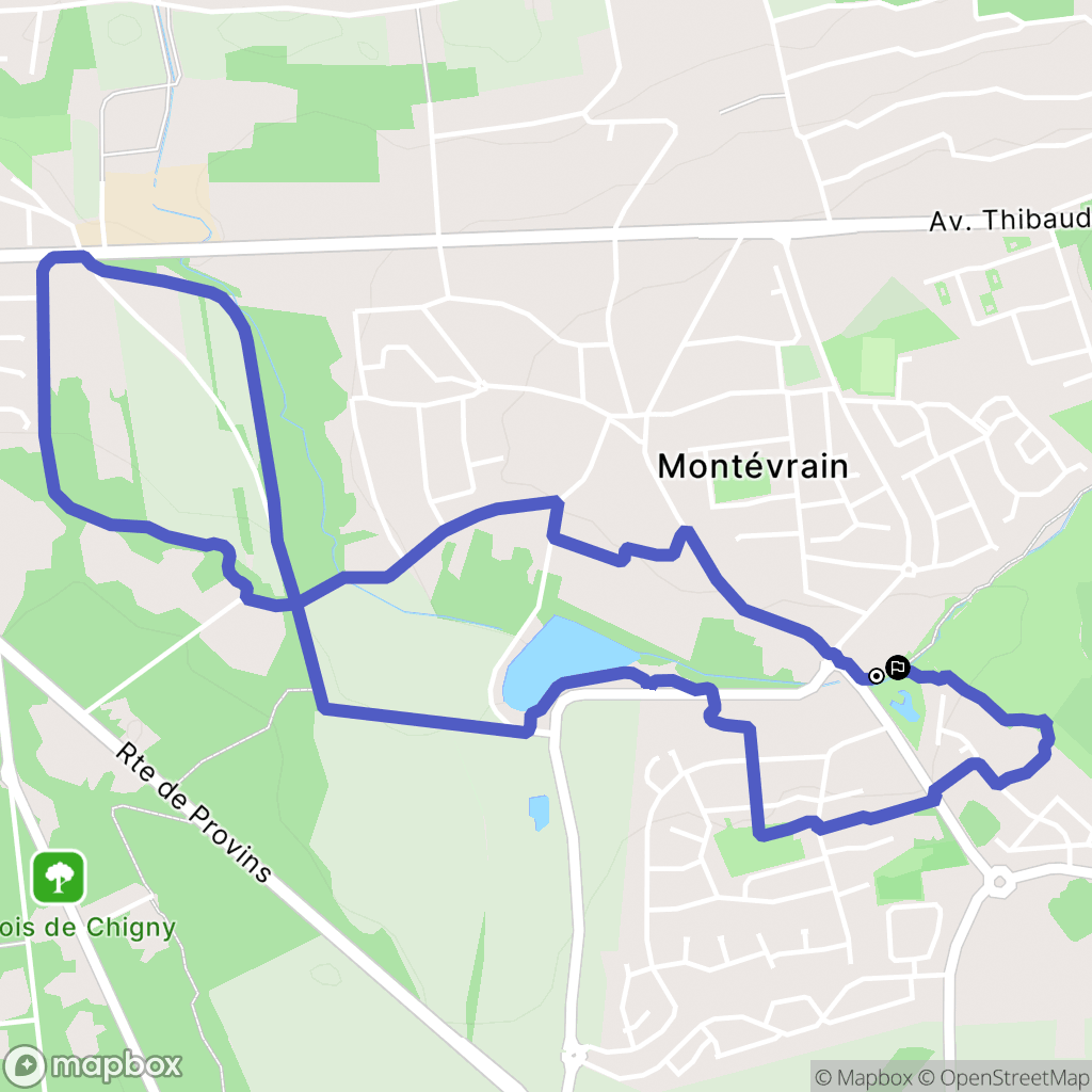 Montévrain : carte du parcours de randonnée - France