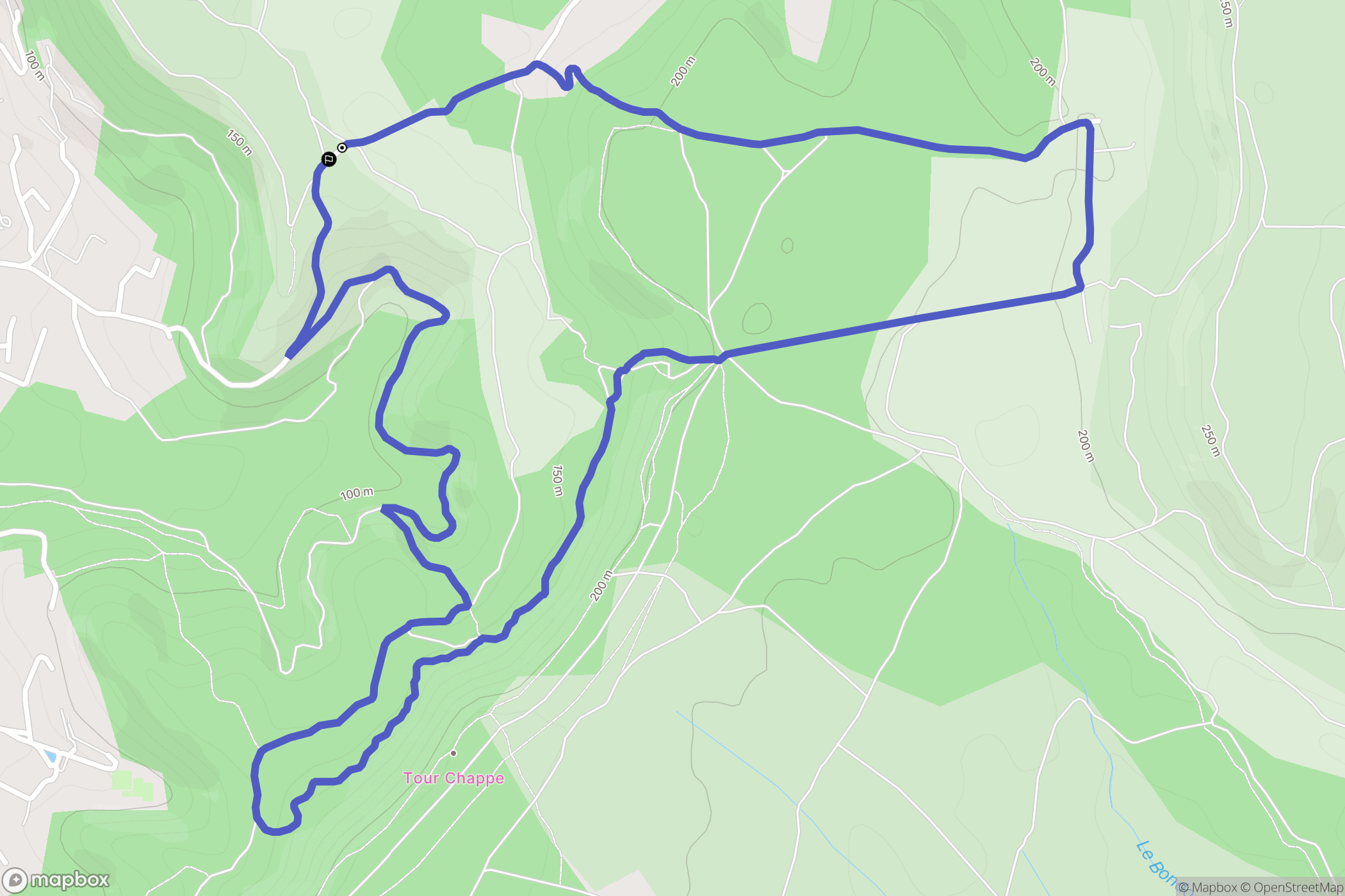 Rognac : carte du parcours de randonnée - France