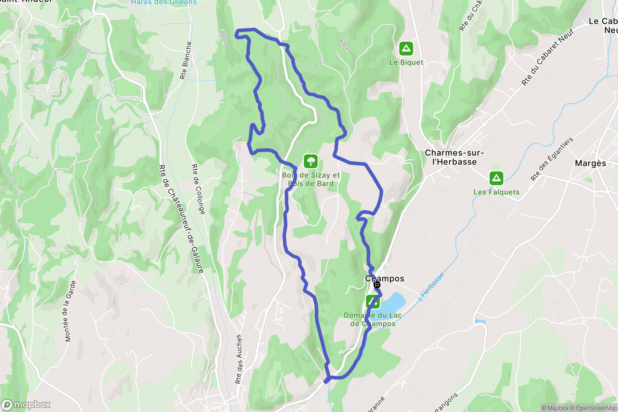 Saint-Donat-sur-l'Herbasse : carte du parcours de randonnée - France