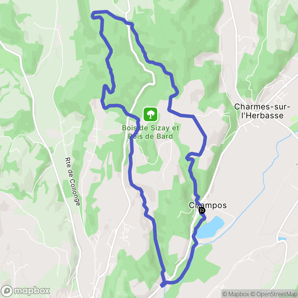 Saint-Donat-sur-l'Herbasse : carte du parcours de randonnée - France