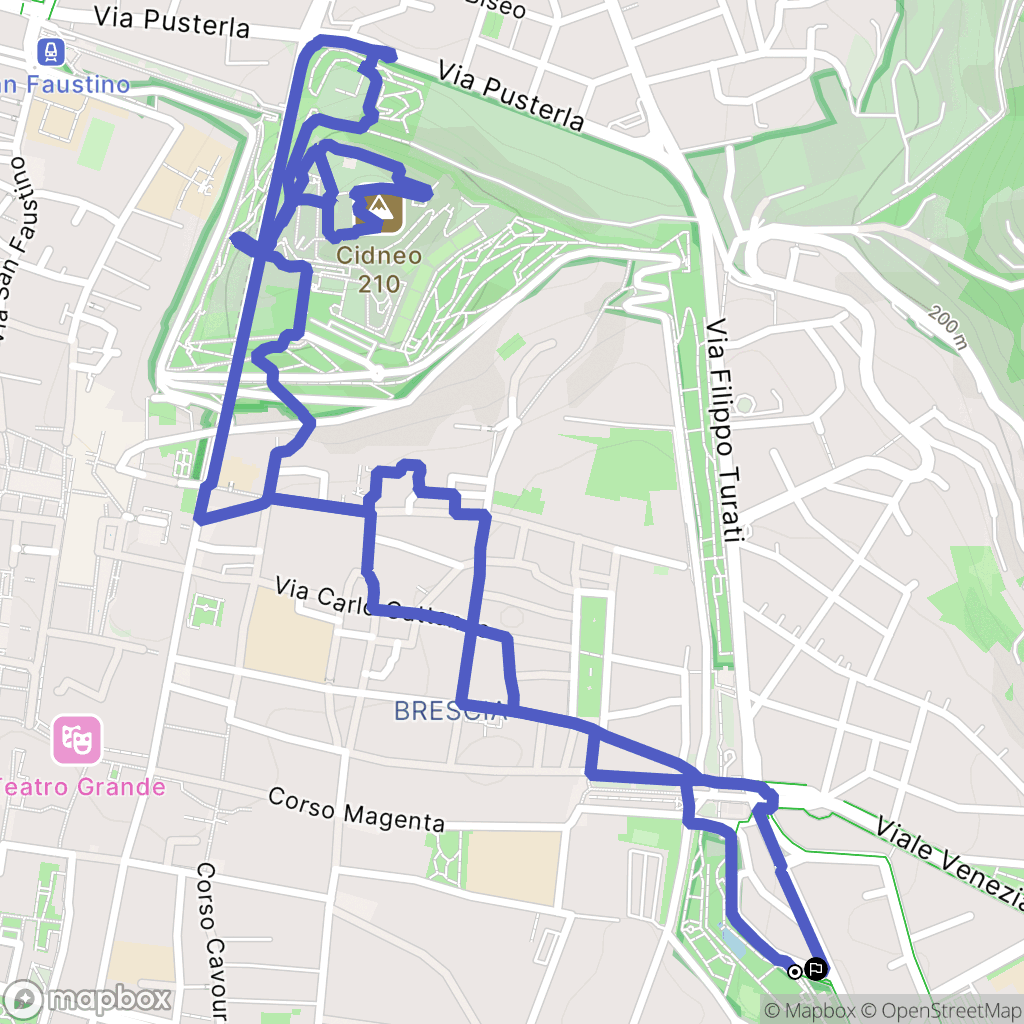 Brescia : carte du parcours de randonnée - Italy
