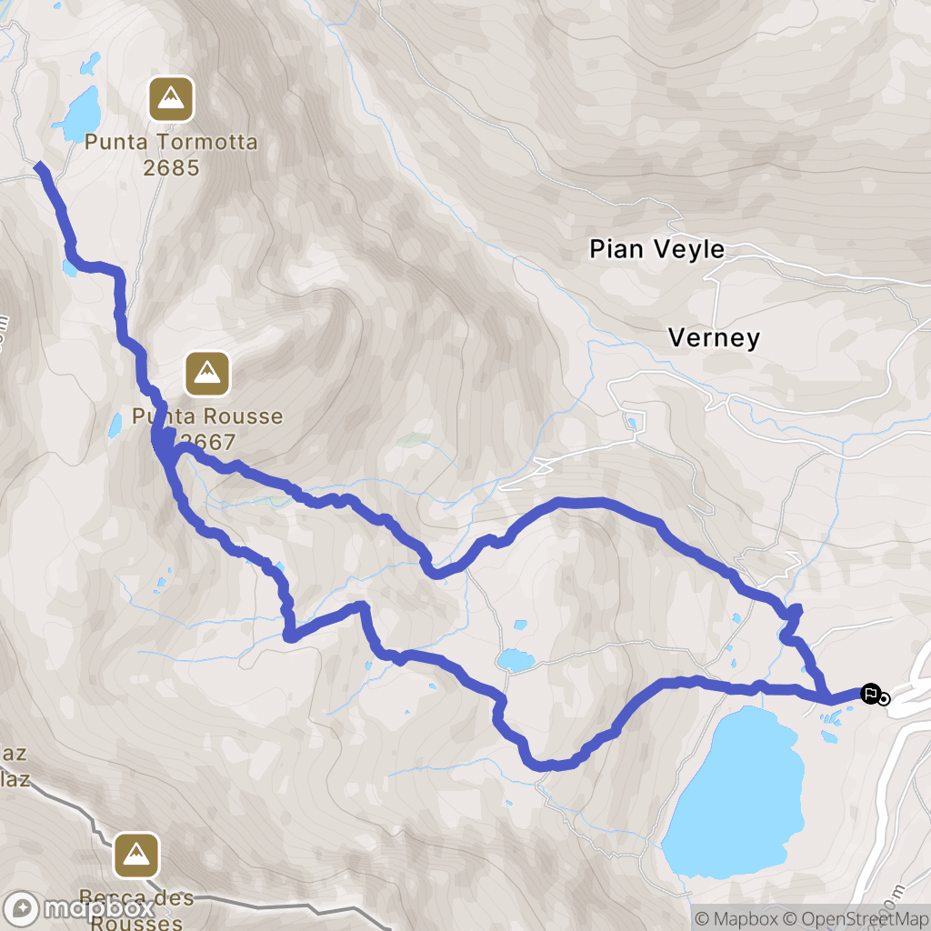 La Thuile : carte du parcours de randonnée - Italy