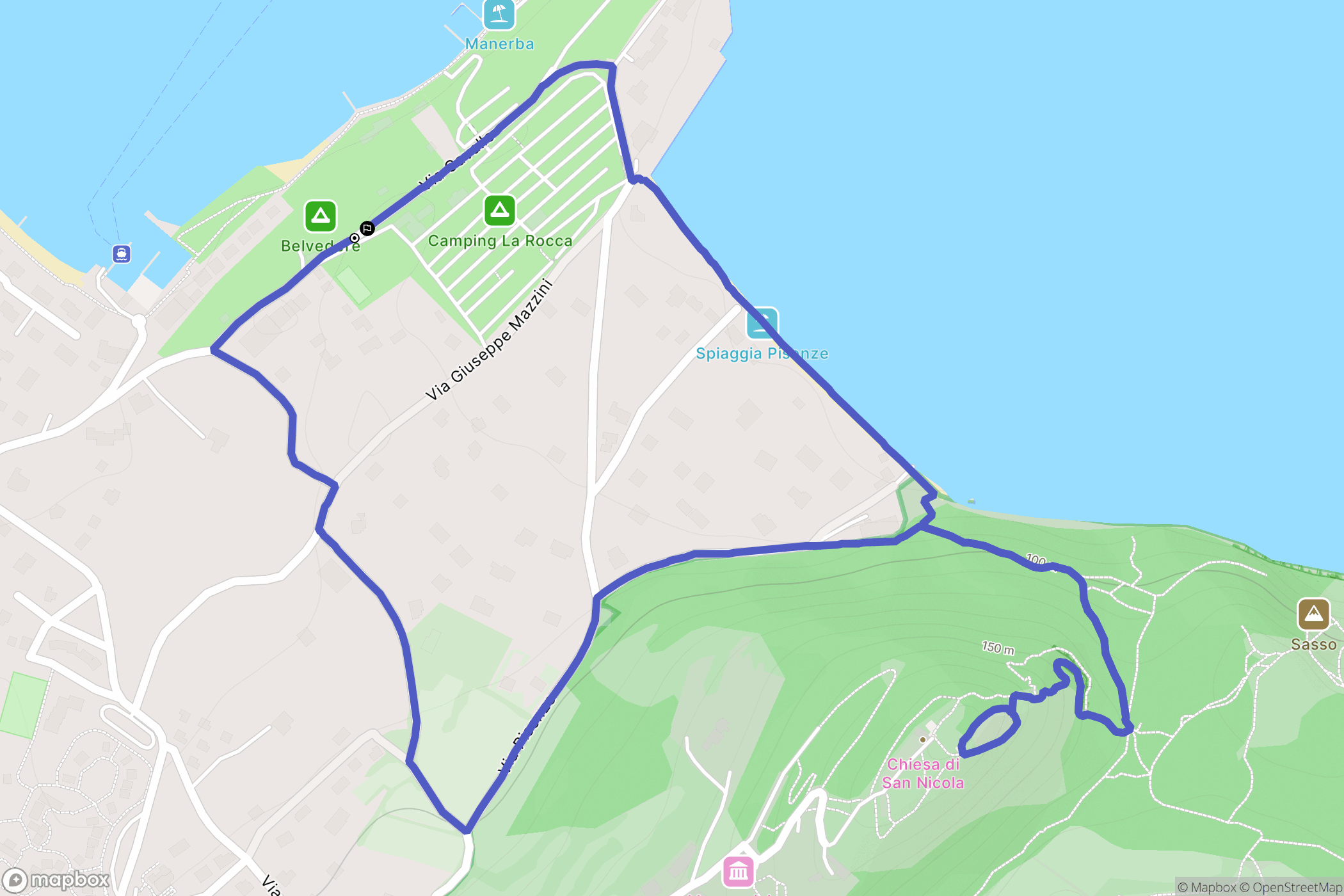 Lido di Manerba : carte du parcours de randonnée - Italy
