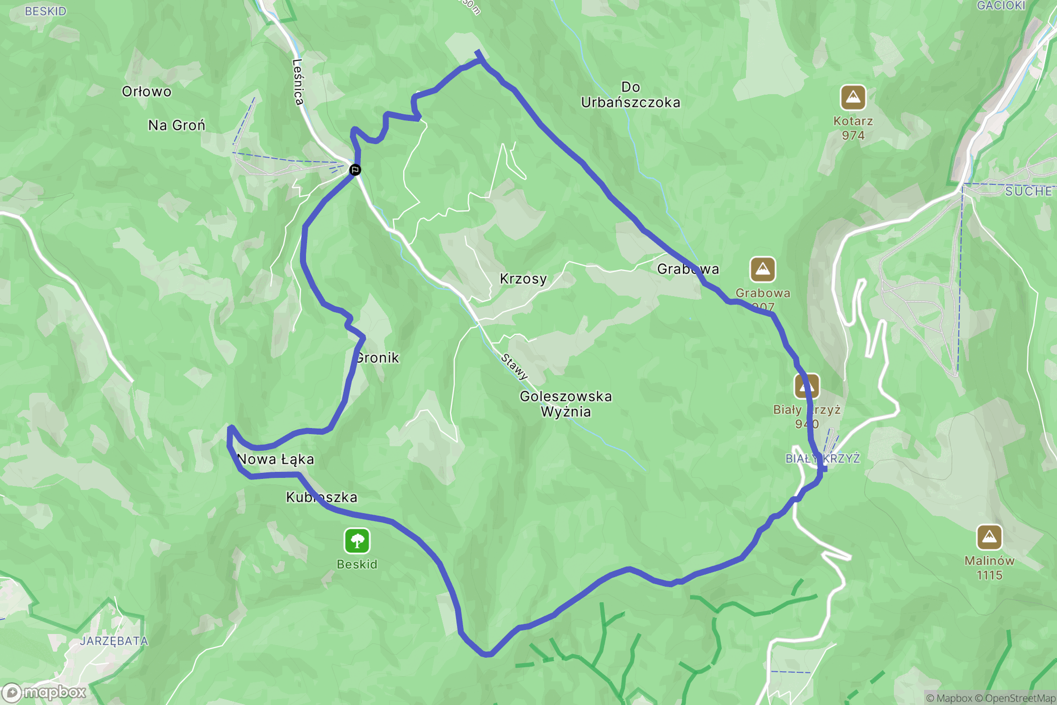 Brenna: mapa trasy - Poland