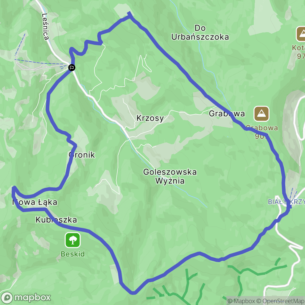Brenna: mapa trasy - Poland
