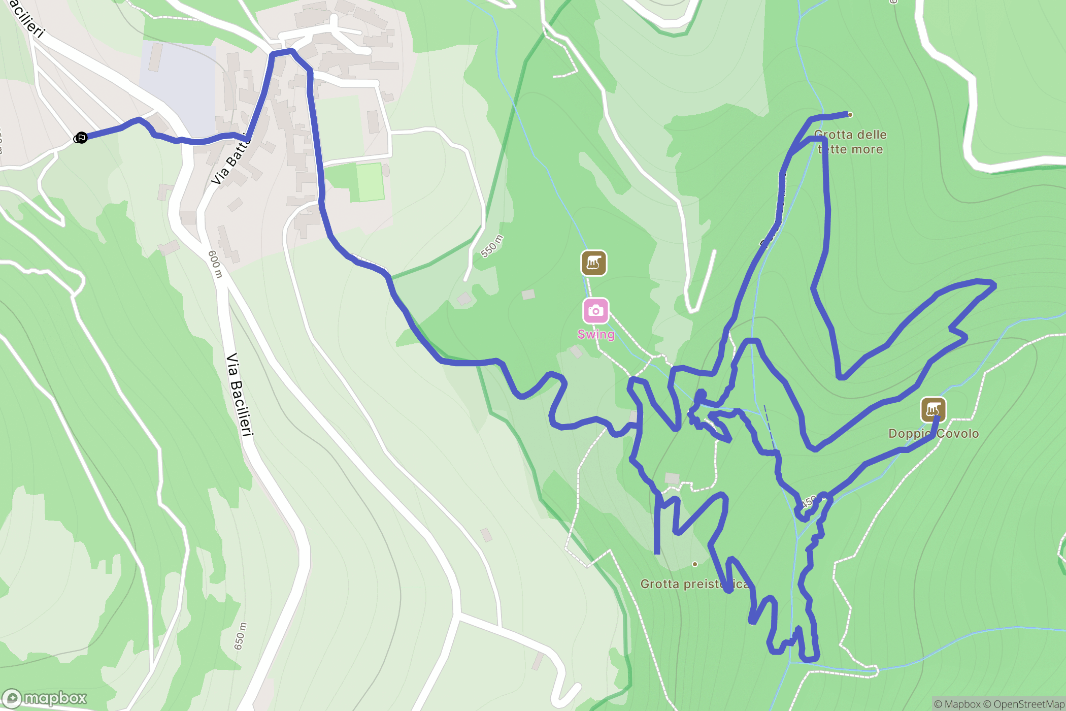 Molina : carte du parcours de randonnée - Italy
