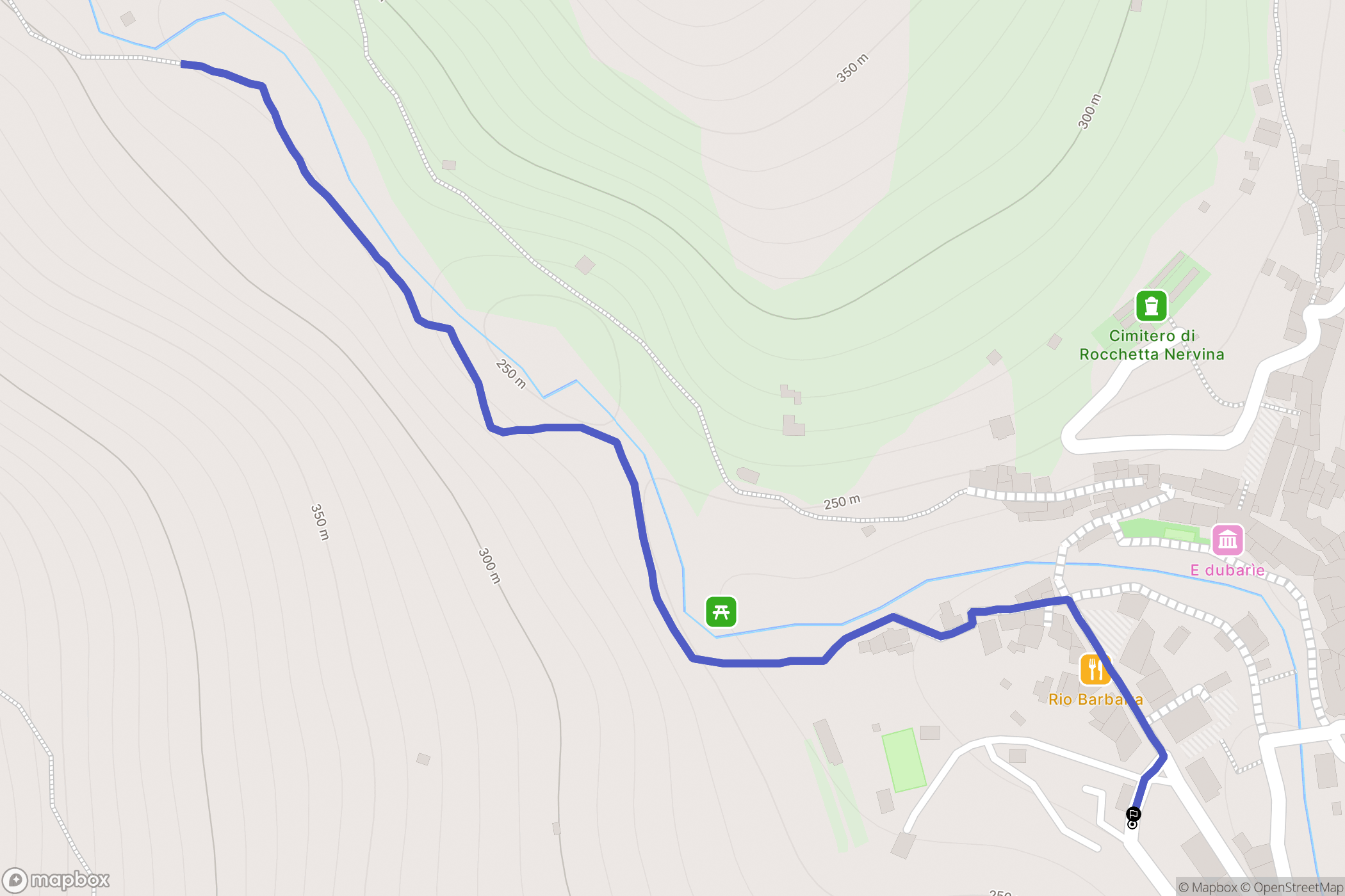 Rocchetta Nervina : carte du parcours de randonnée - Italy