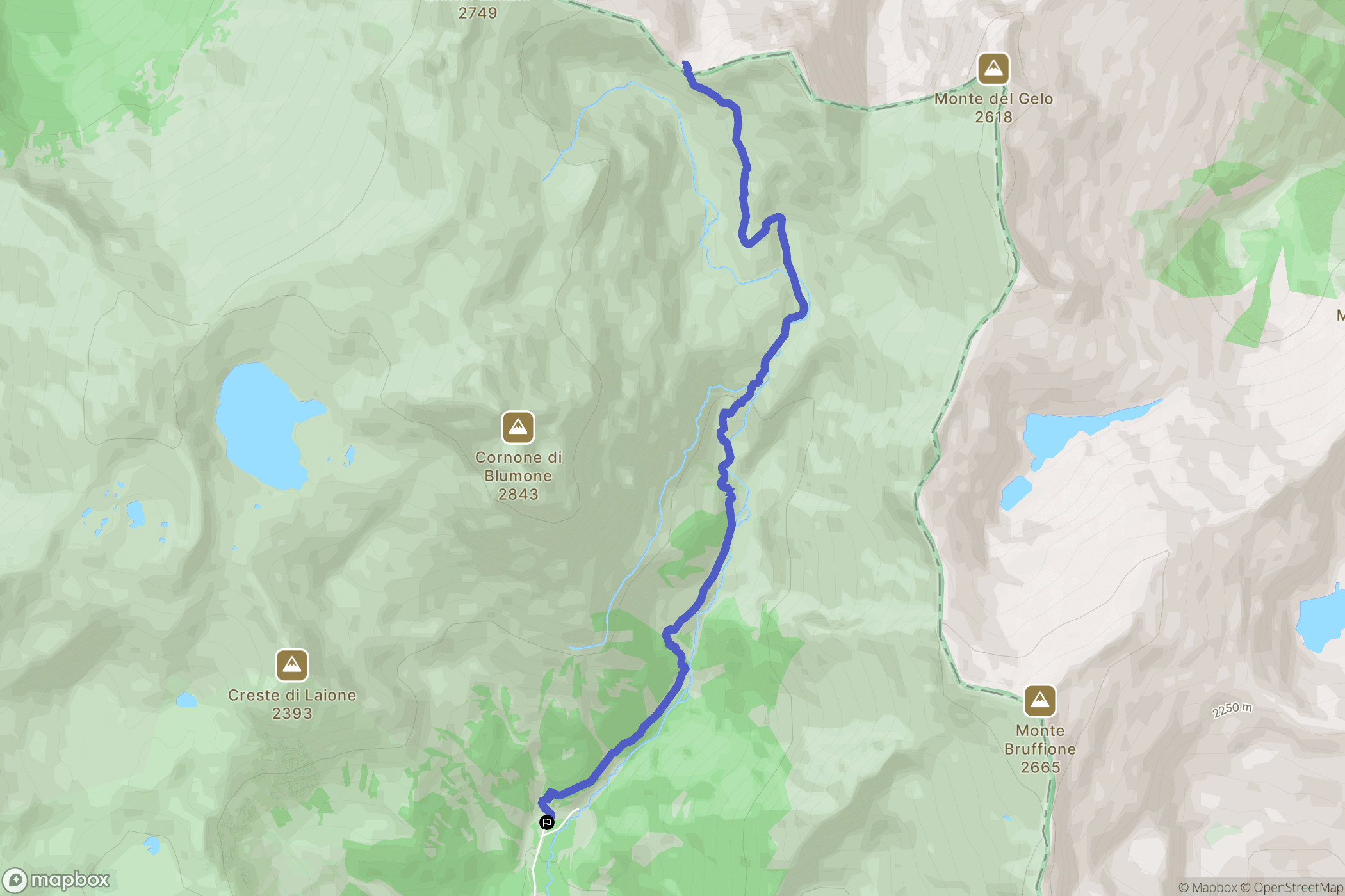 Breno : carte du parcours de randonnée - Italy