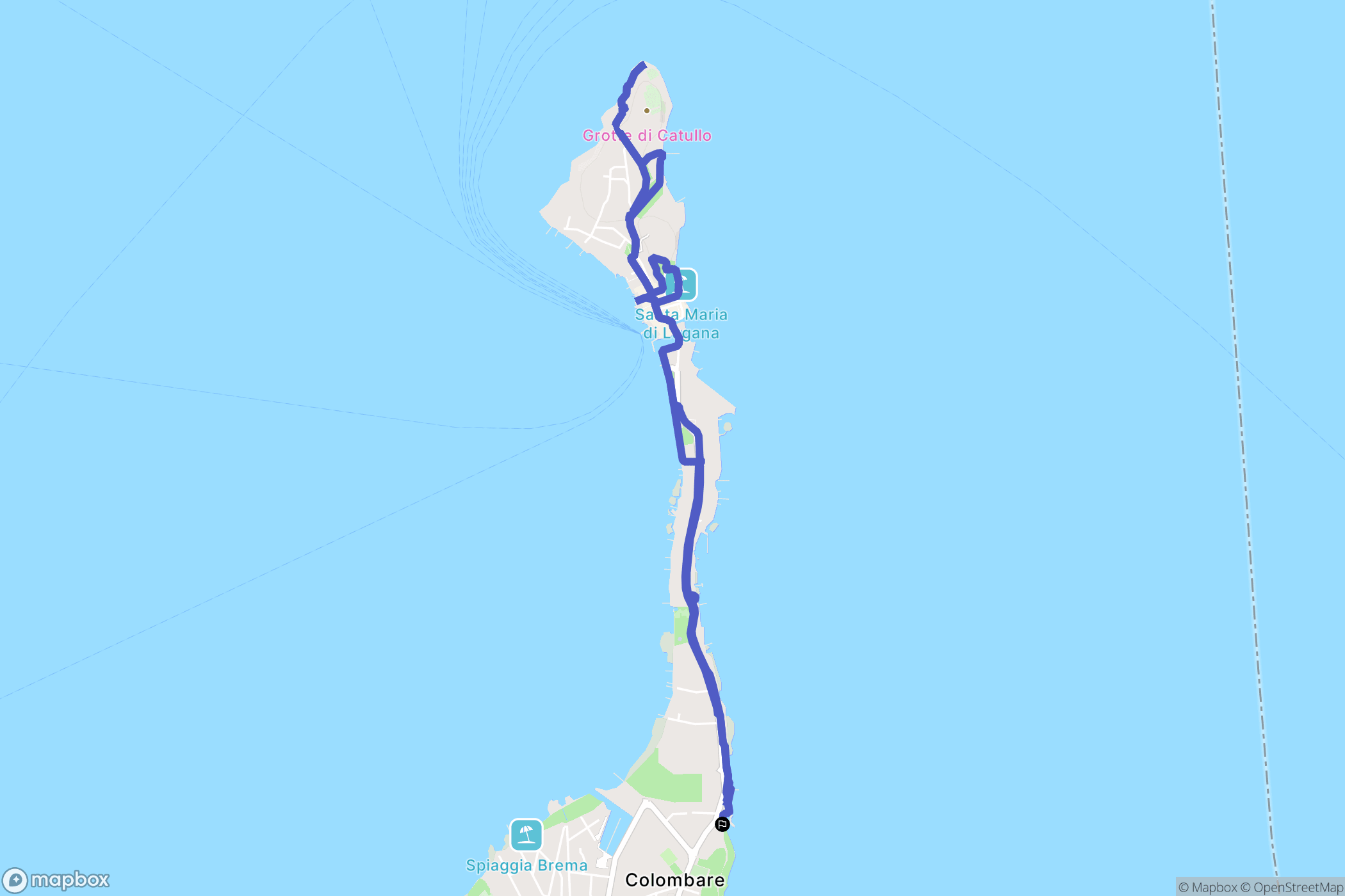 Sirmione : carte du parcours de randonnée - Italy