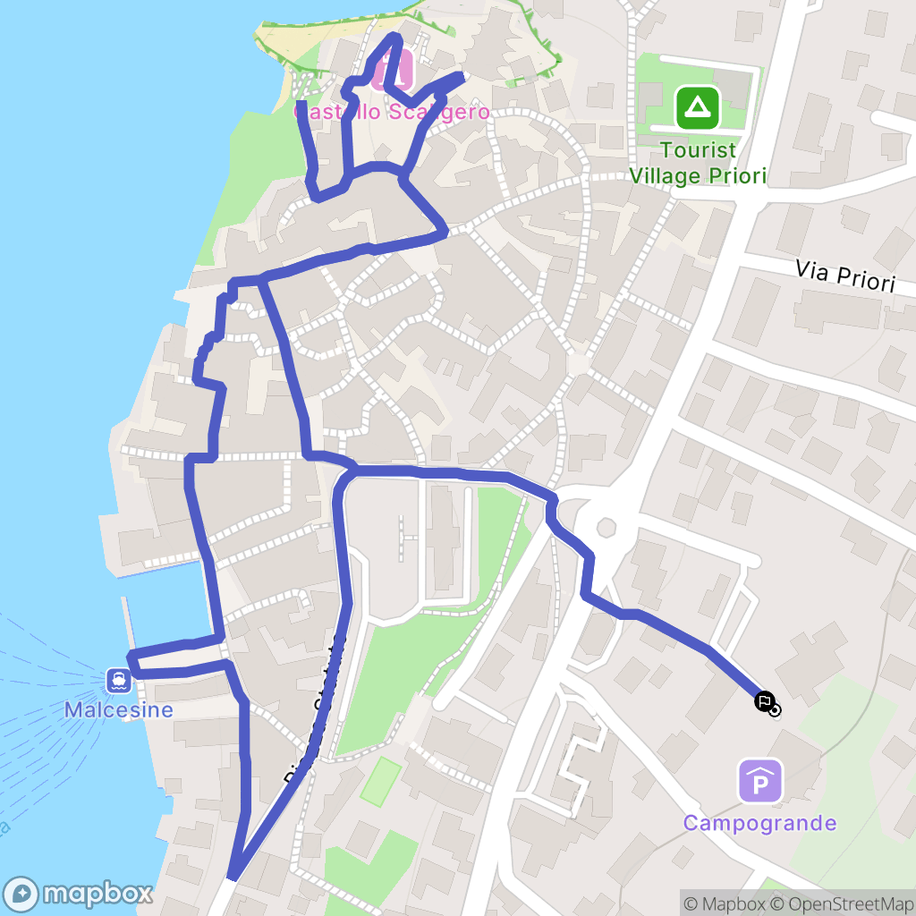Malcesine : carte du parcours de randonnée - Italy