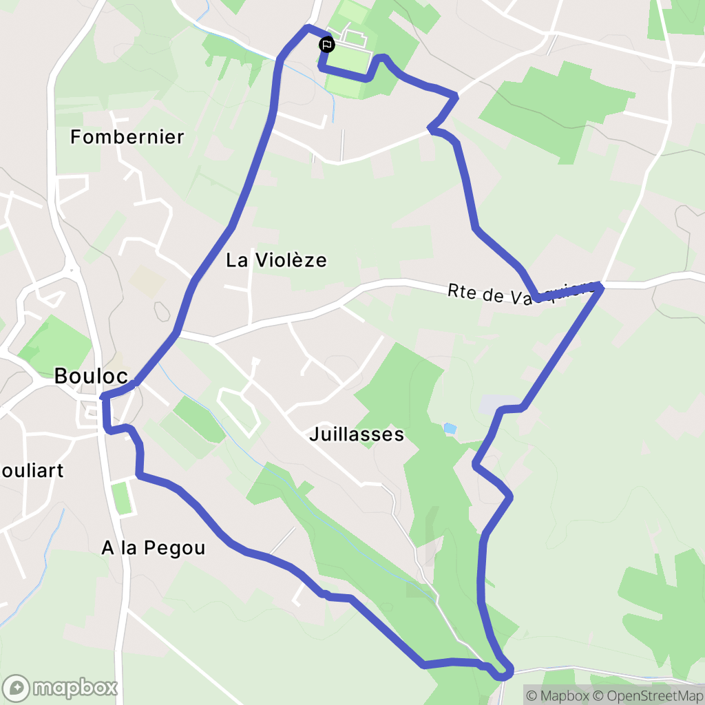 Bouloc : carte du parcours de randonnée - France