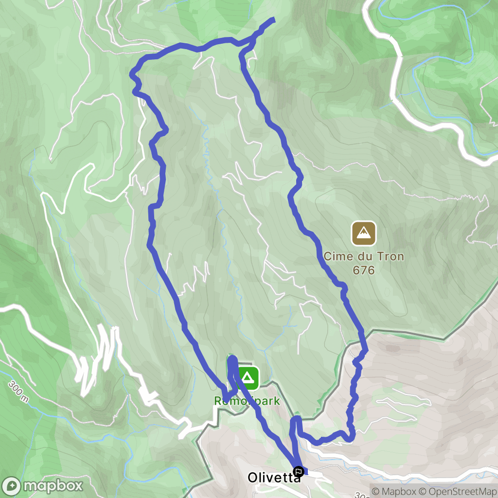 Olivetta : carte du parcours de randonnée - Italy