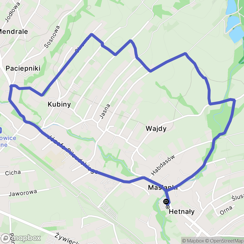 Łodygowice: mapa trasy - Poland
