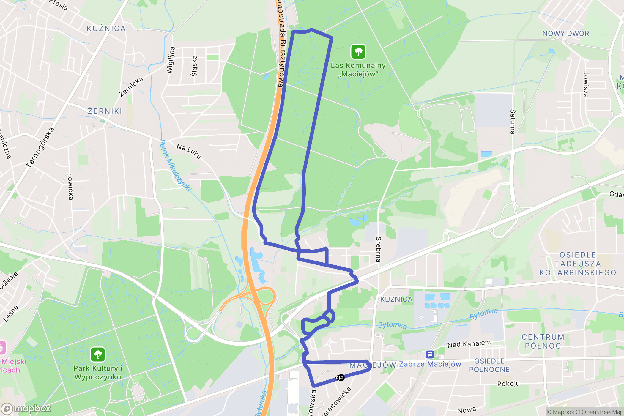Zabrze: mapa trasy - Poland