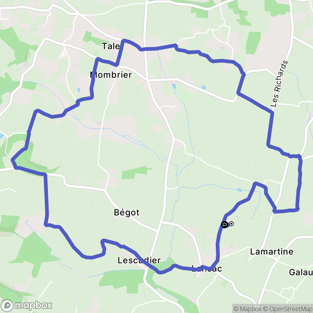 Lansac : carte du parcours de randonnée - France
