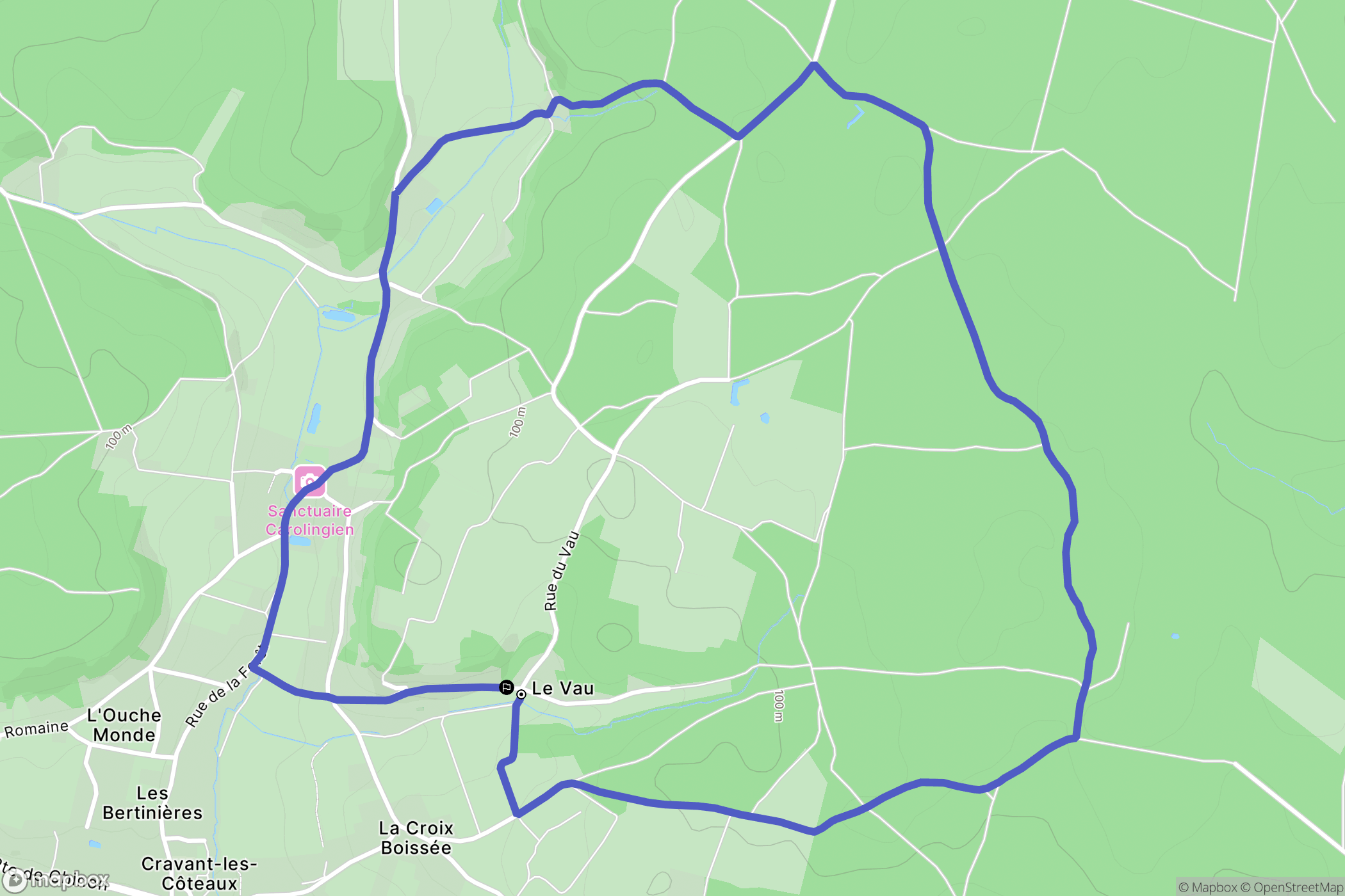 Cravant-les-Côteaux : carte du parcours de randonnée - France