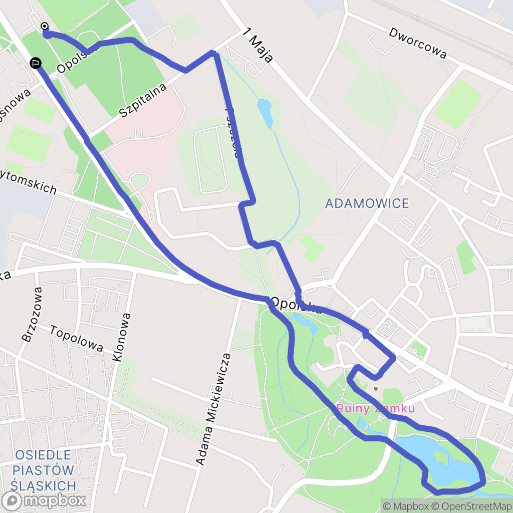 Strzelce Opolskie: mapa trasy - Poland