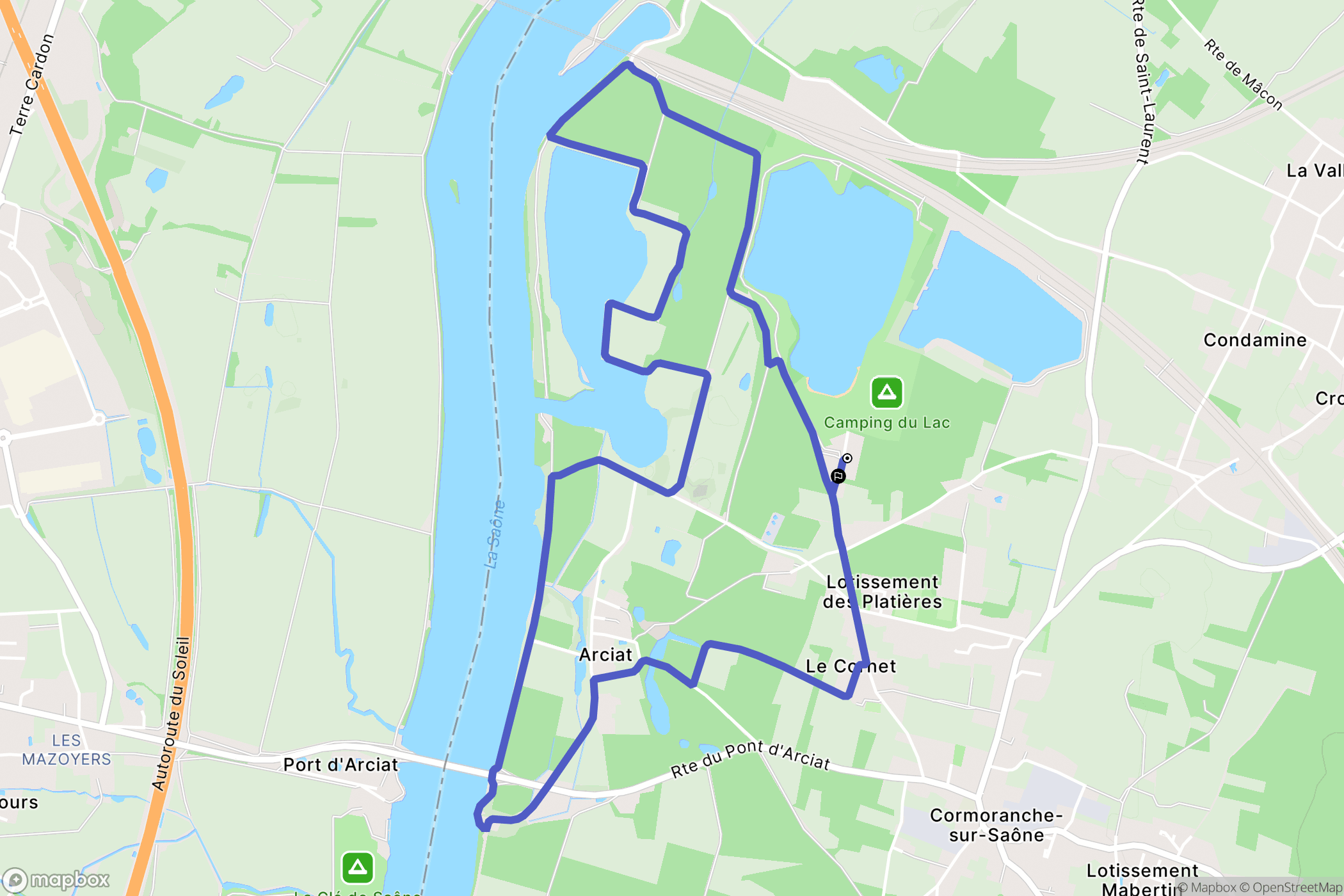 Cormoranche-sur-Saône : carte du parcours de randonnée - France