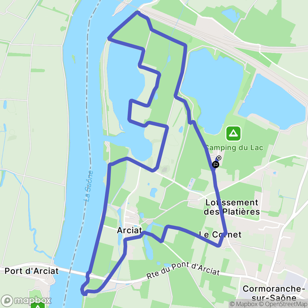 Cormoranche-sur-Saône : carte du parcours de randonnée - France