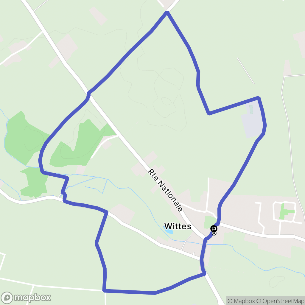 Wittes : carte du parcours de randonnée - France