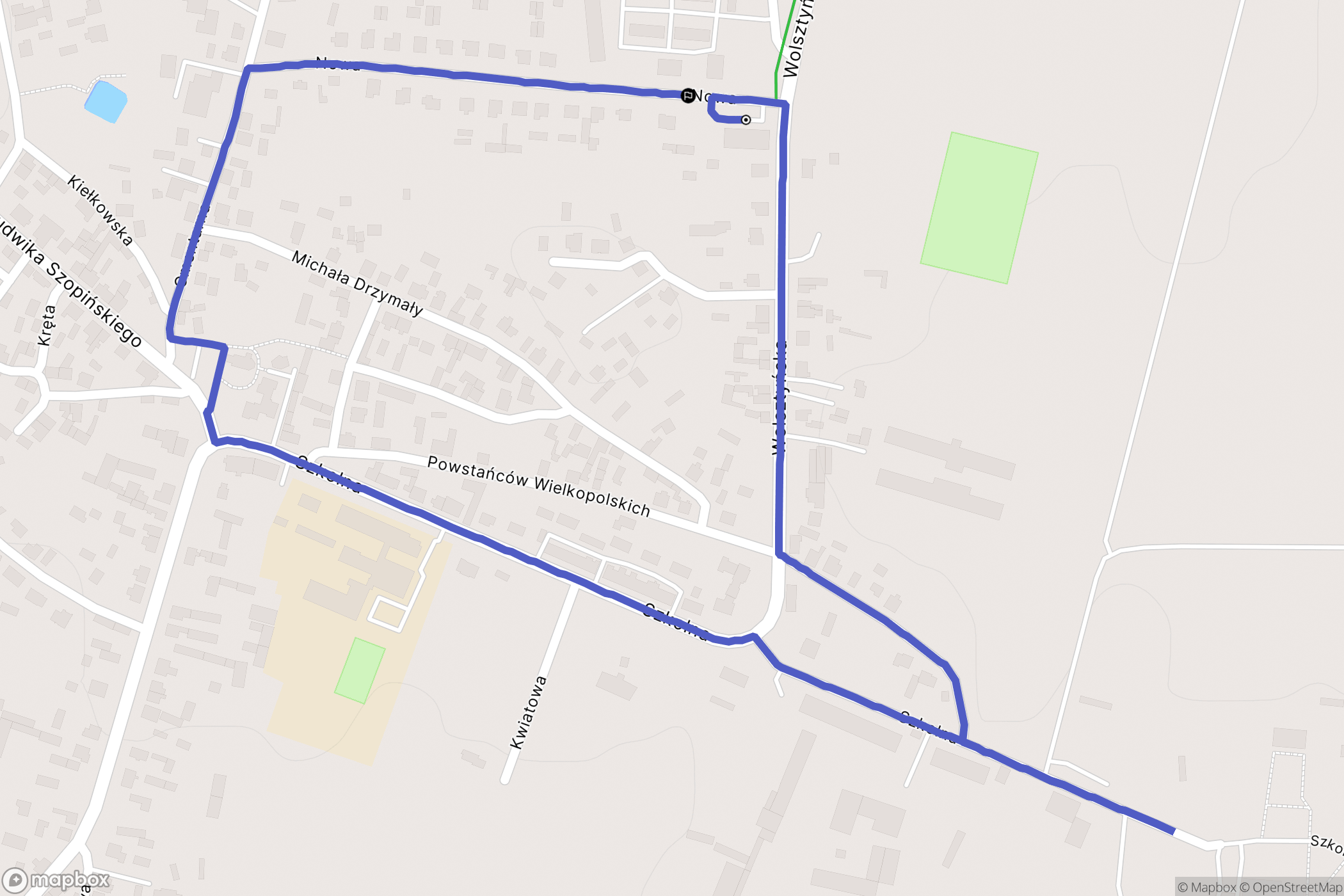 Obra: mapa trasy - Poland