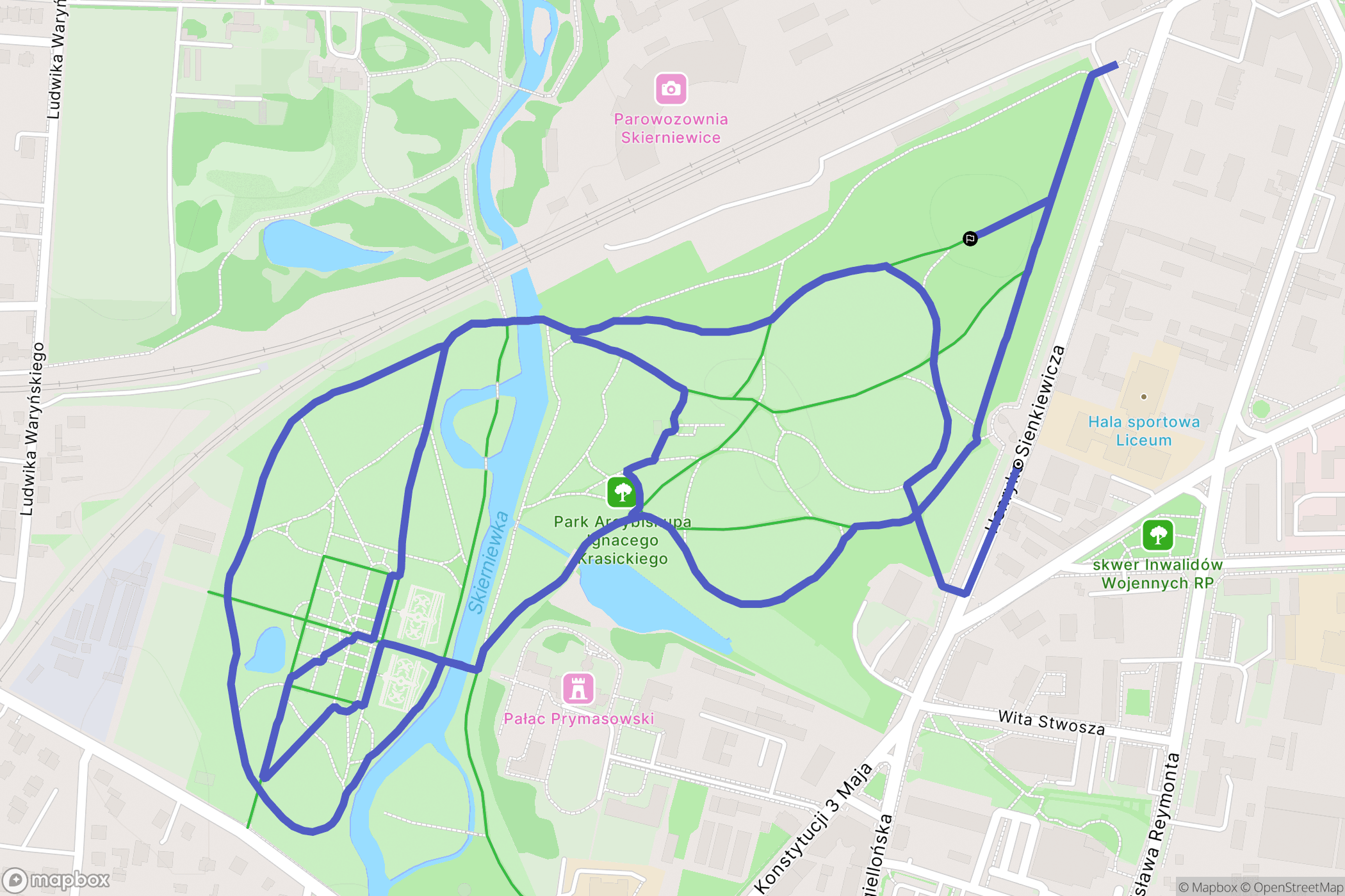 Skierniewice: mapa trasy - Poland