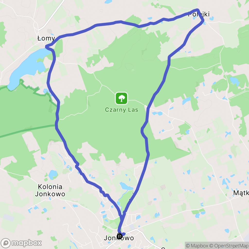 Jonkowo: mapa trasy - Poland