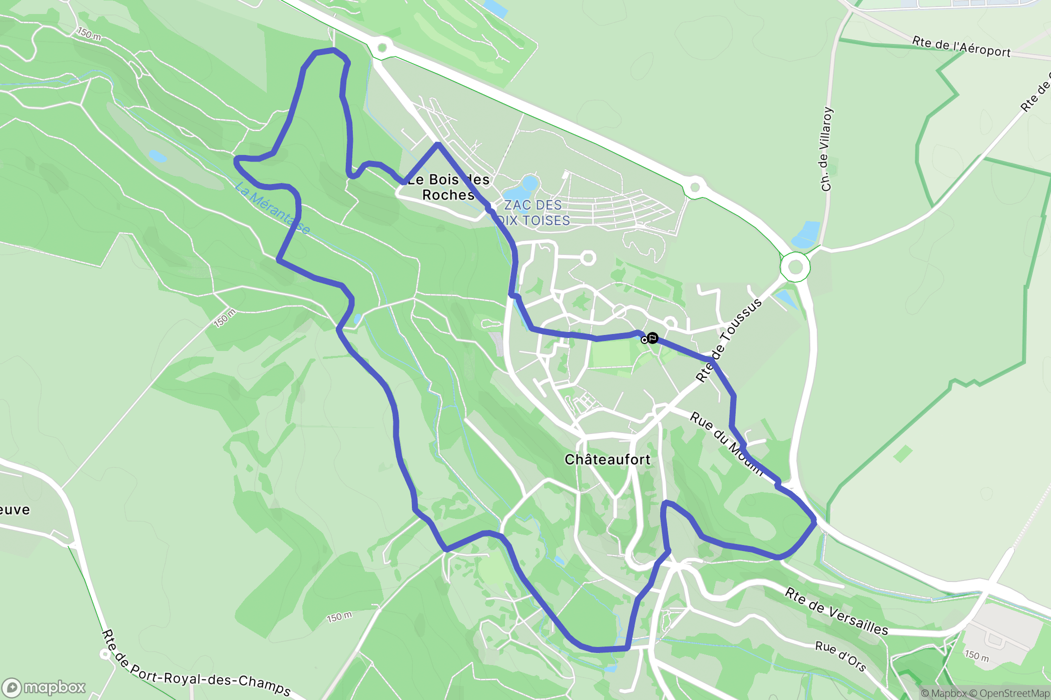 Châteaufort : carte du parcours de randonnée - France