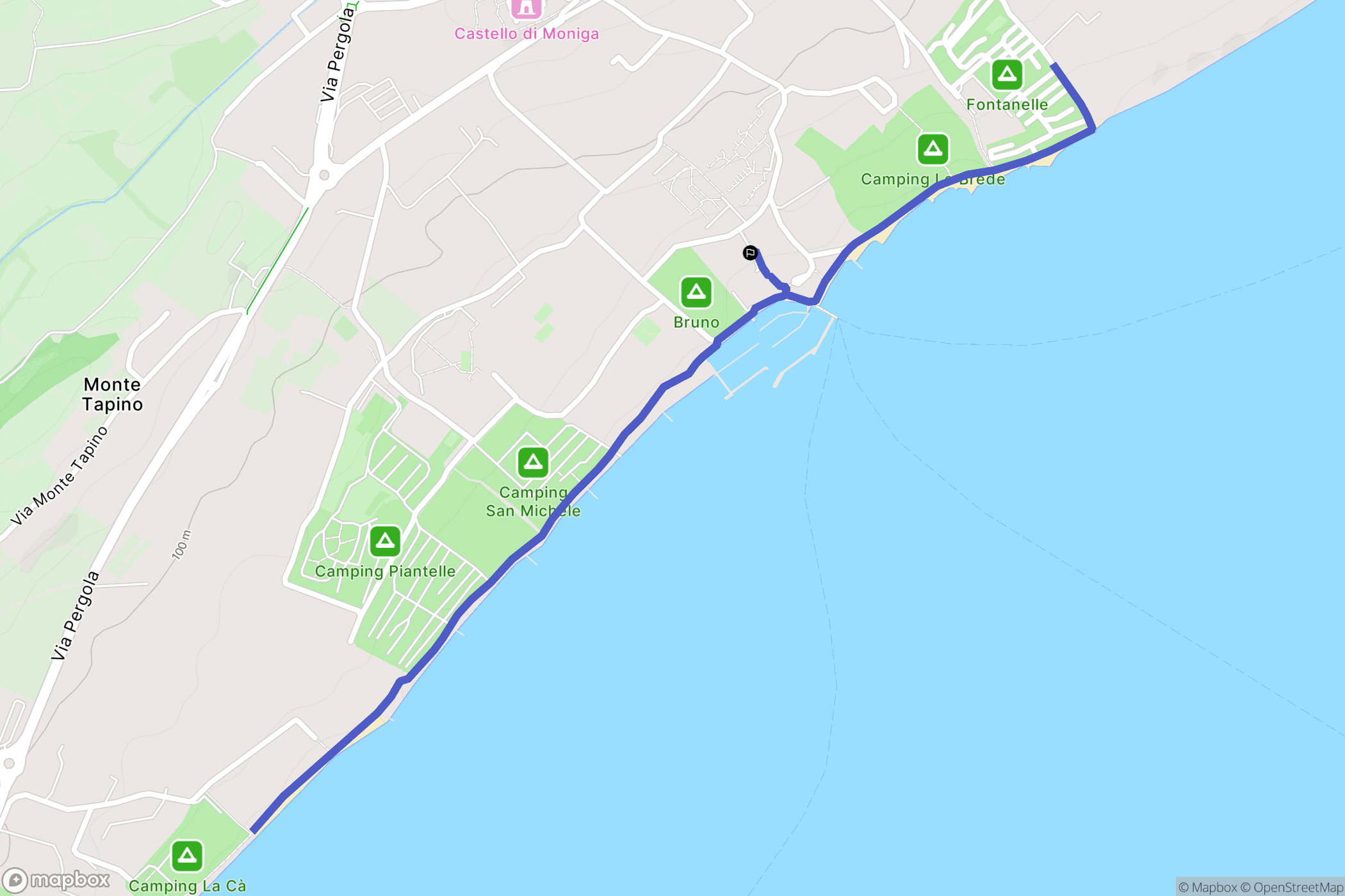Moniga del Garda : carte du parcours de randonnée - Italy