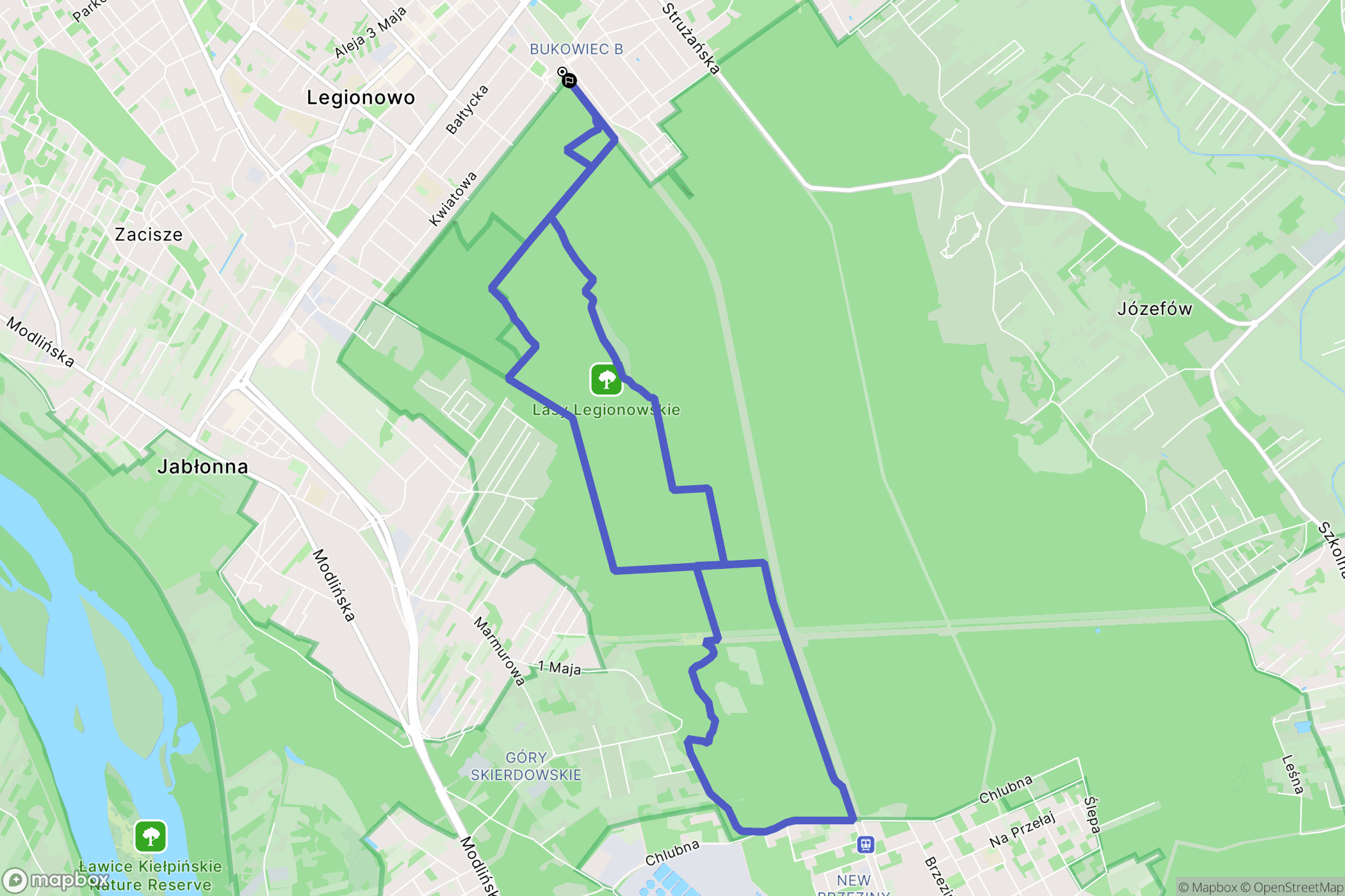 Legionowo: mapa trasy - Poland