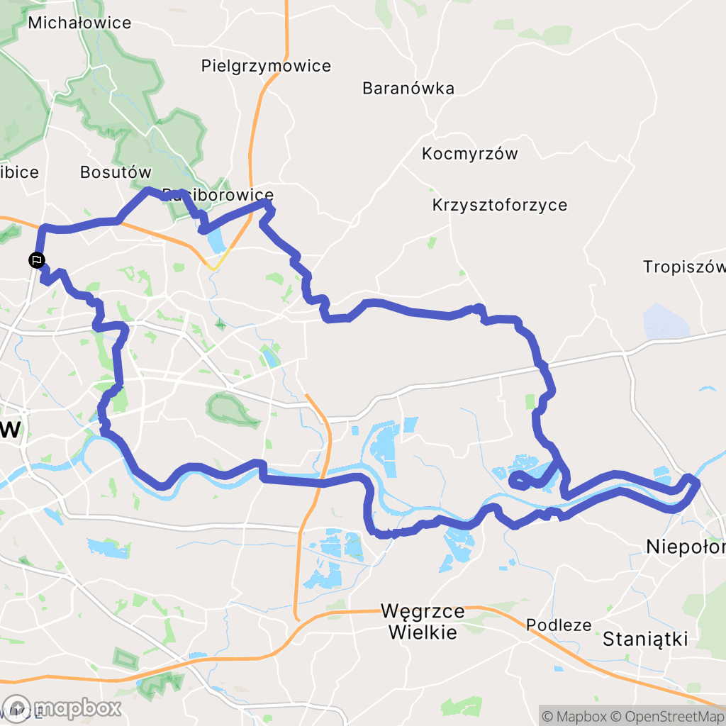 Kraków: mapa trasy - Poland