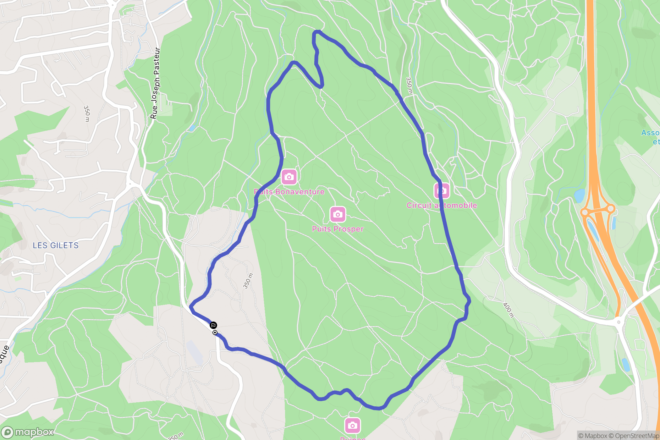 Gréasque : carte du parcours de randonnée - France