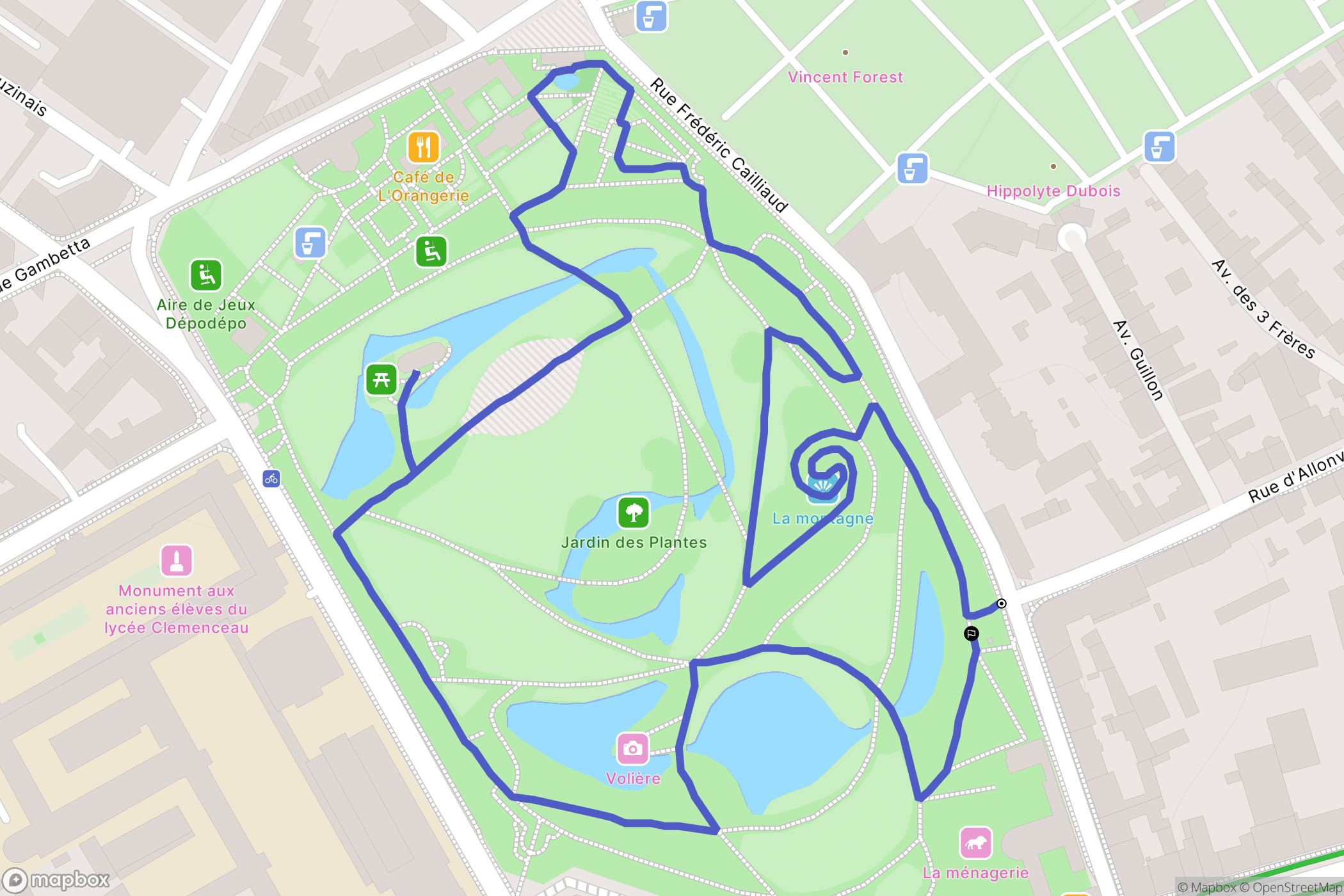 Nantes : carte du parcours de randonnée - France