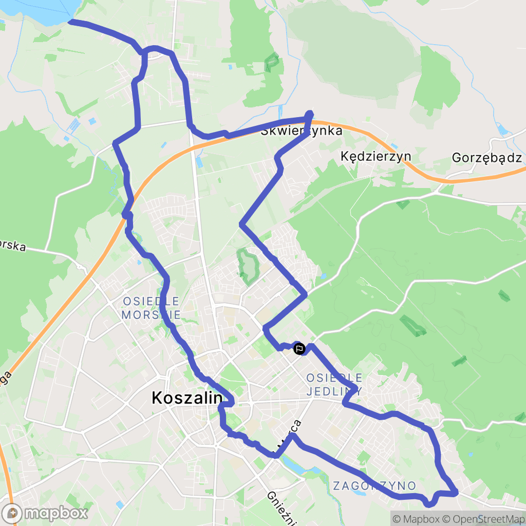 Koszalin: mapa trasy - Poland