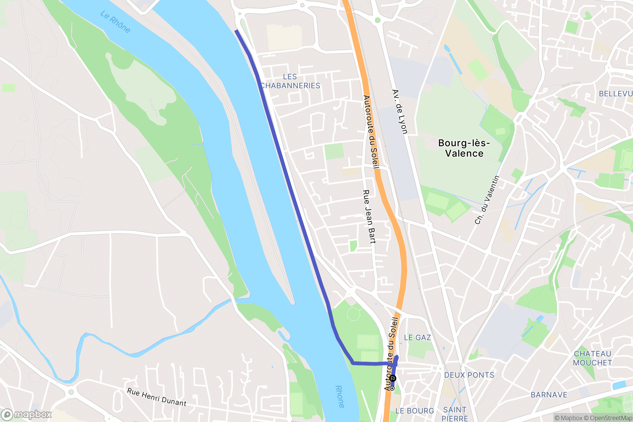 Bourg-lès-Valence : carte du parcours de randonnée - France