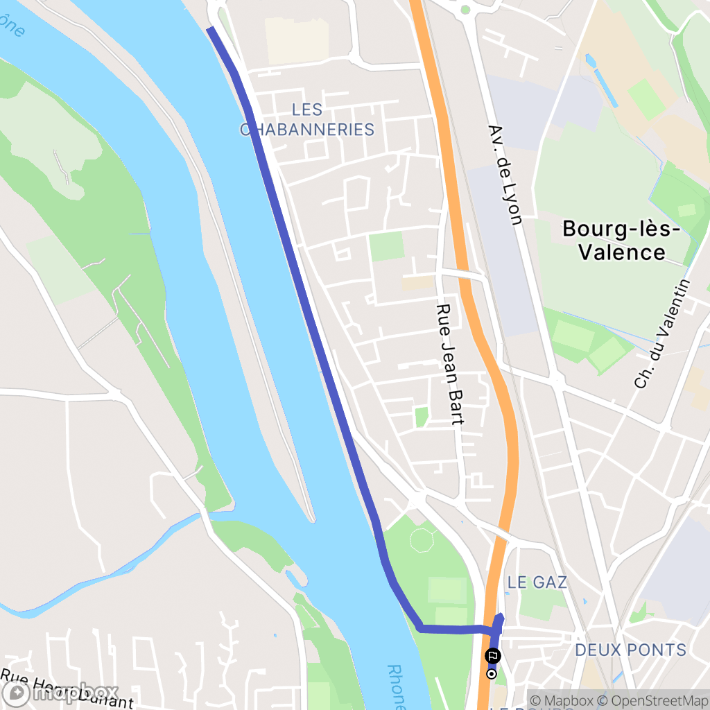 Bourg-lès-Valence : carte du parcours de randonnée - France