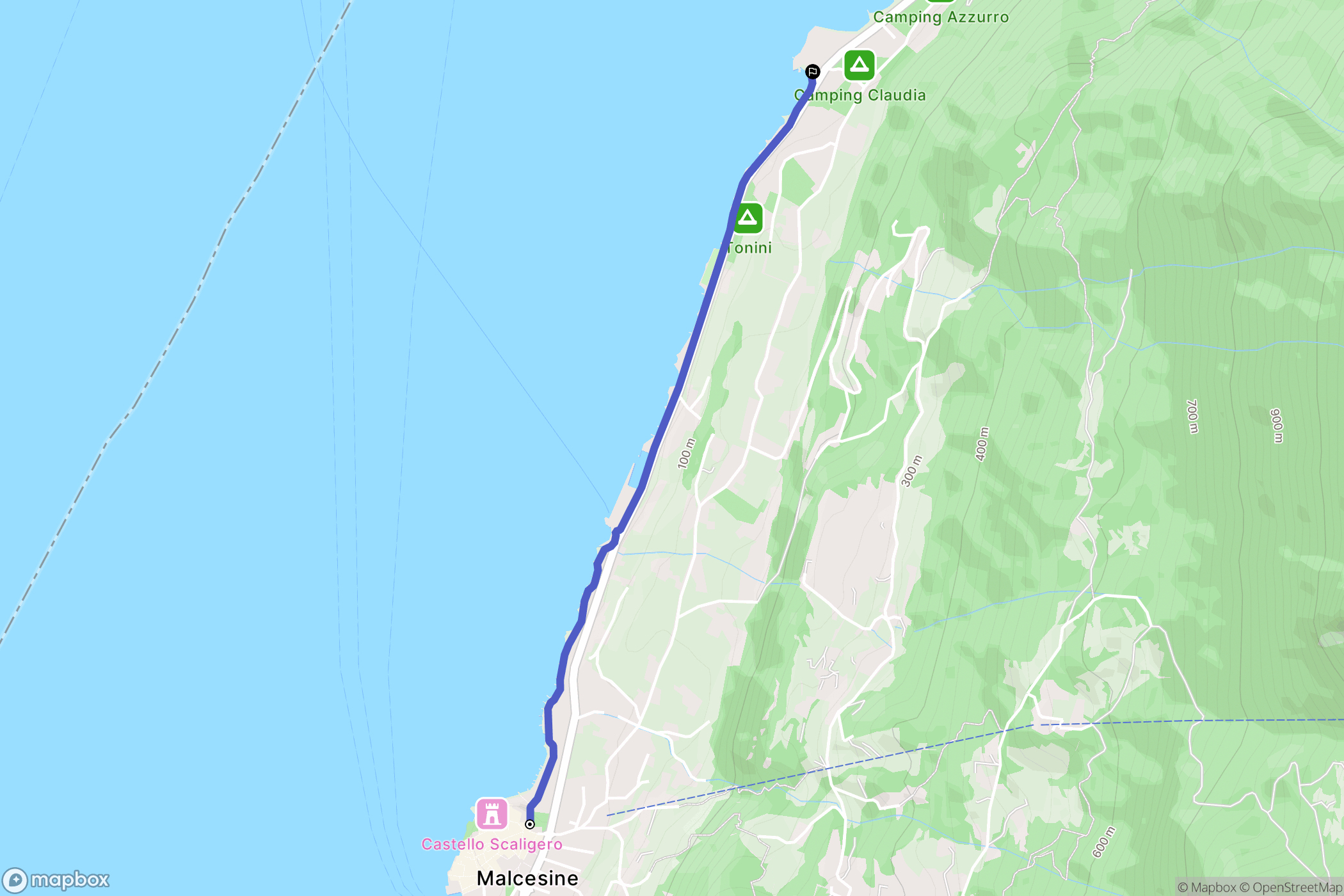 Malcesine : carte du parcours de randonnée - Italy