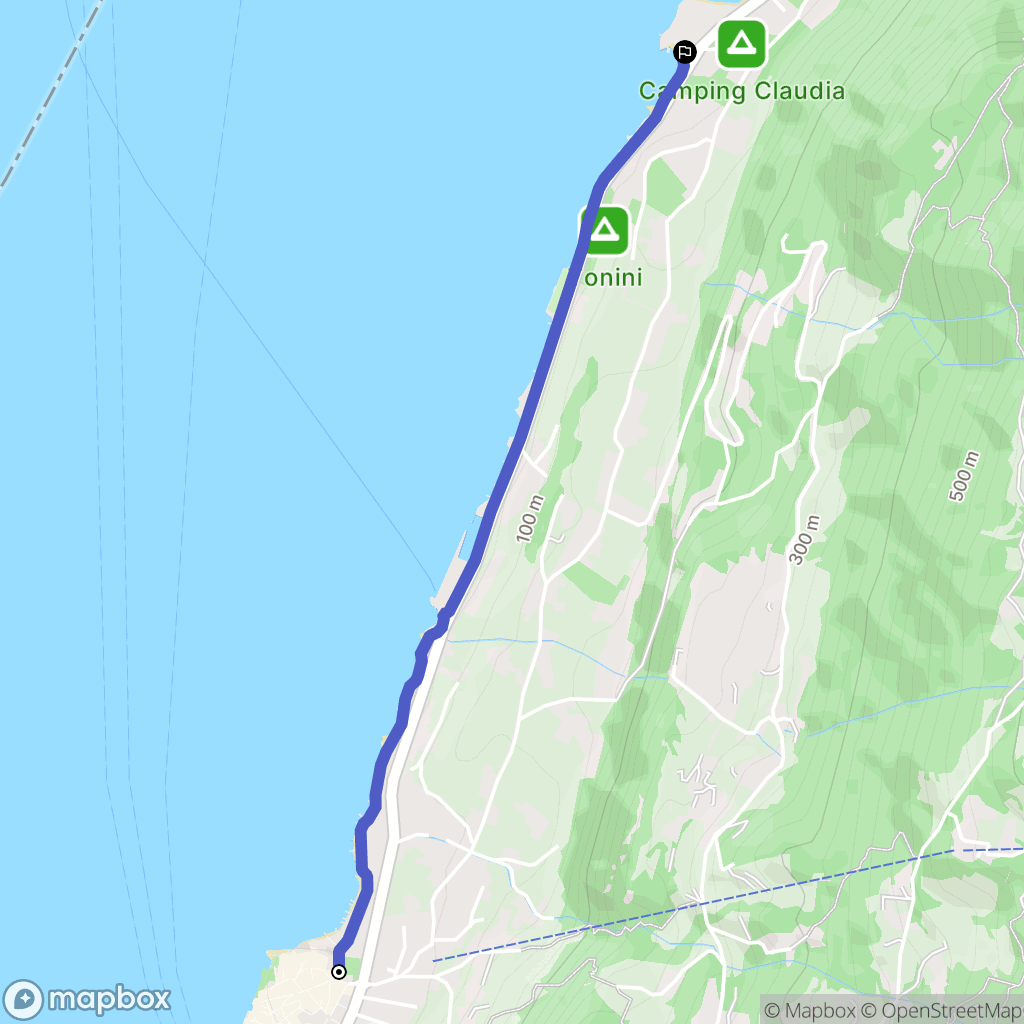 Malcesine : carte du parcours de randonnée - Italy