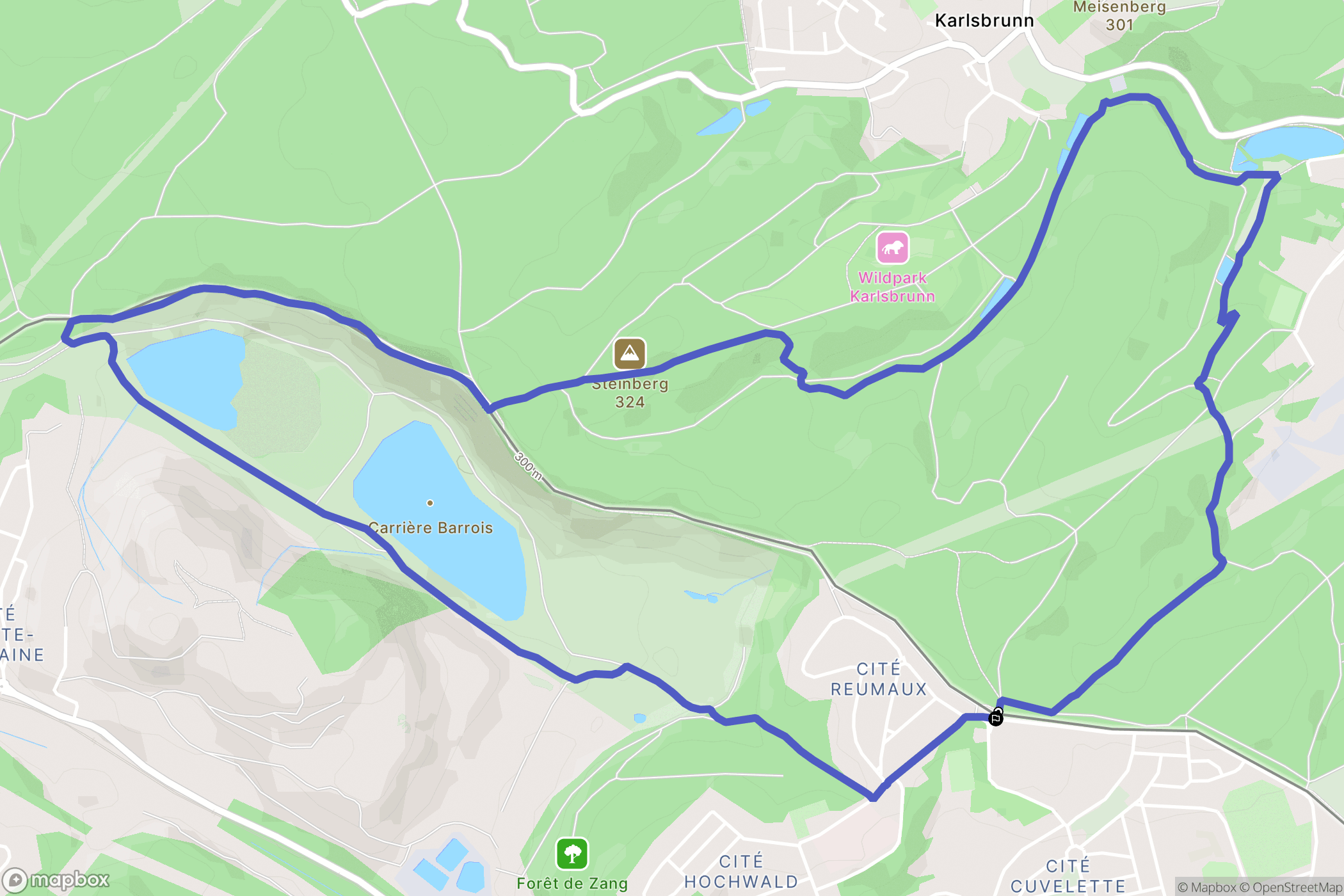 Freyming-Merlebach : carte du parcours de randonnée - France