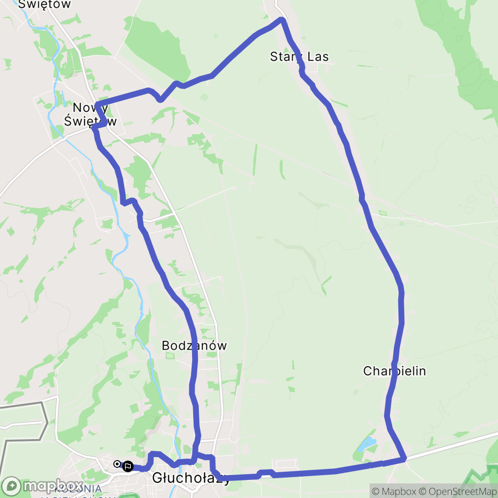 Głuchołazy: mapa trasy - Poland