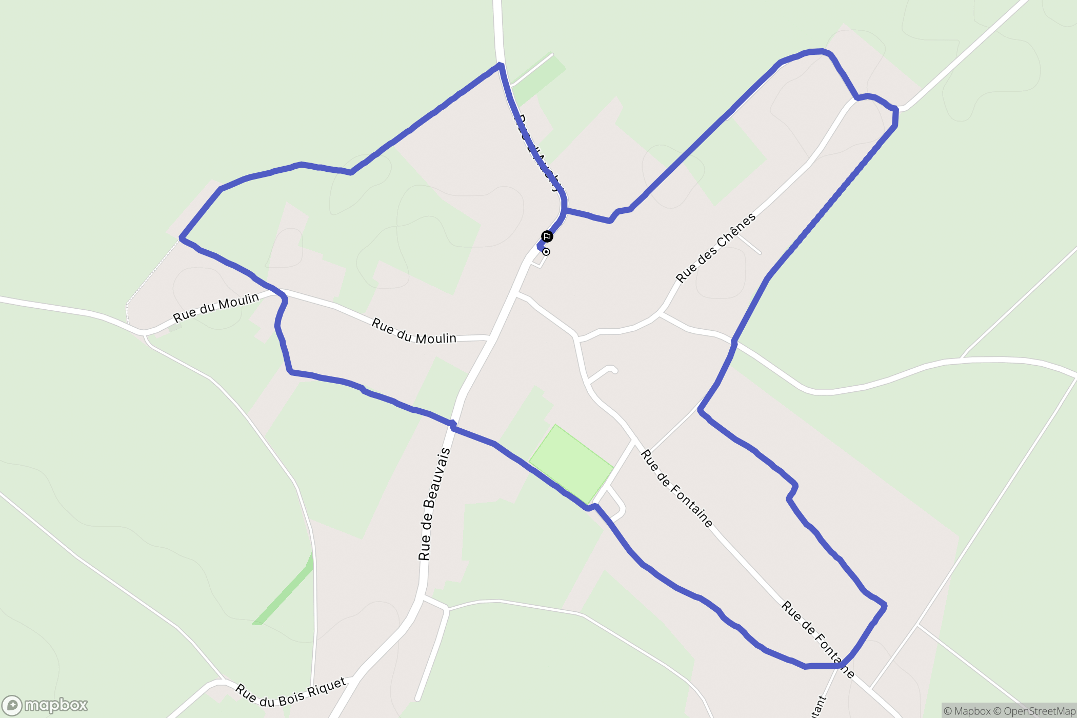 Luchy : carte du parcours de randonnée - France
