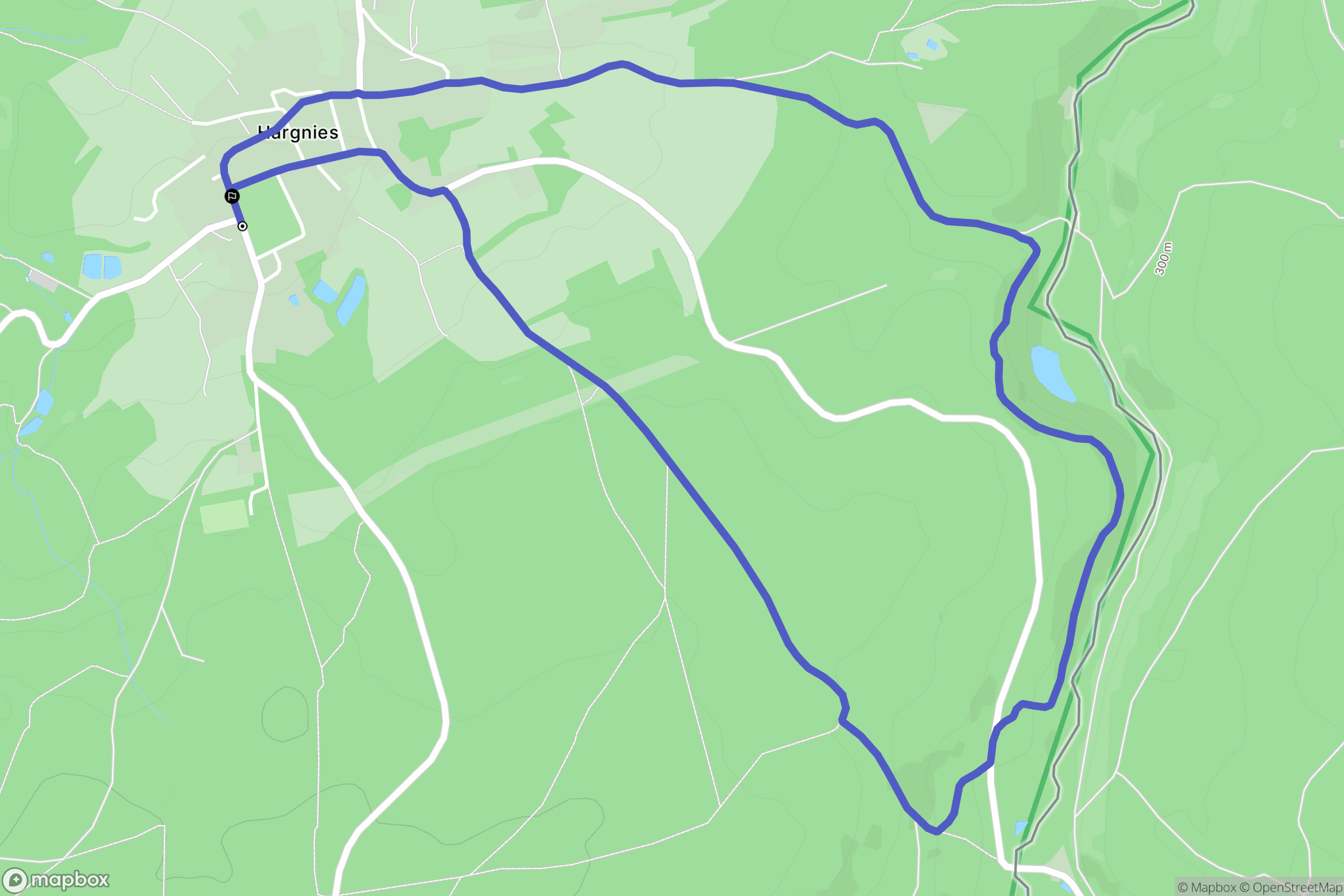 Hargnies : carte du parcours de randonnée - France