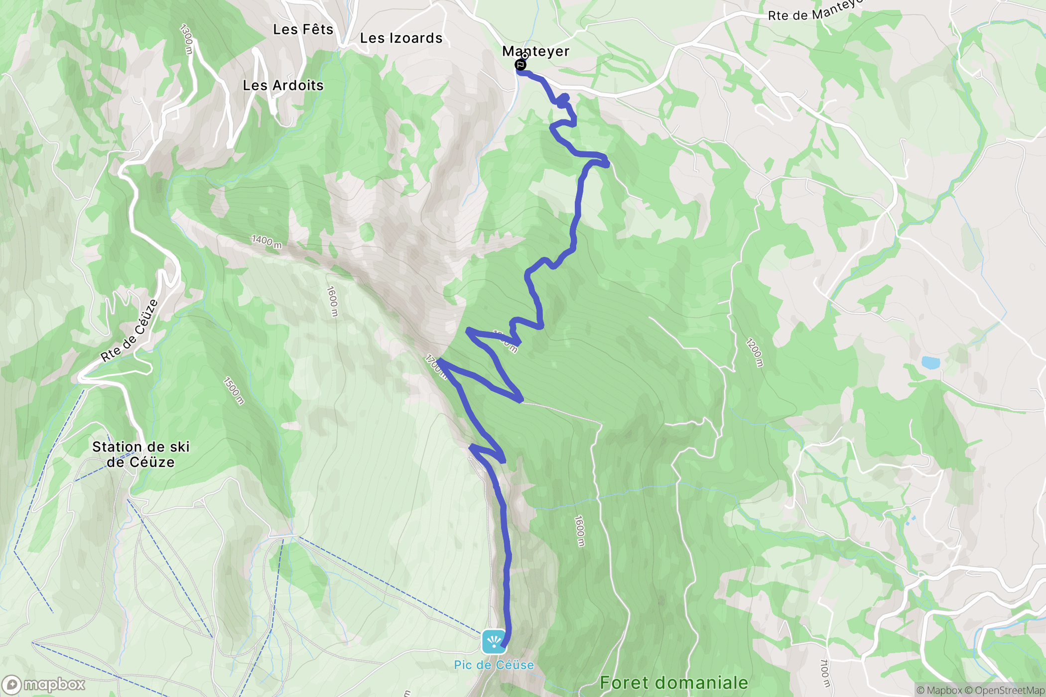 Manteyer : carte du parcours de randonnée - France