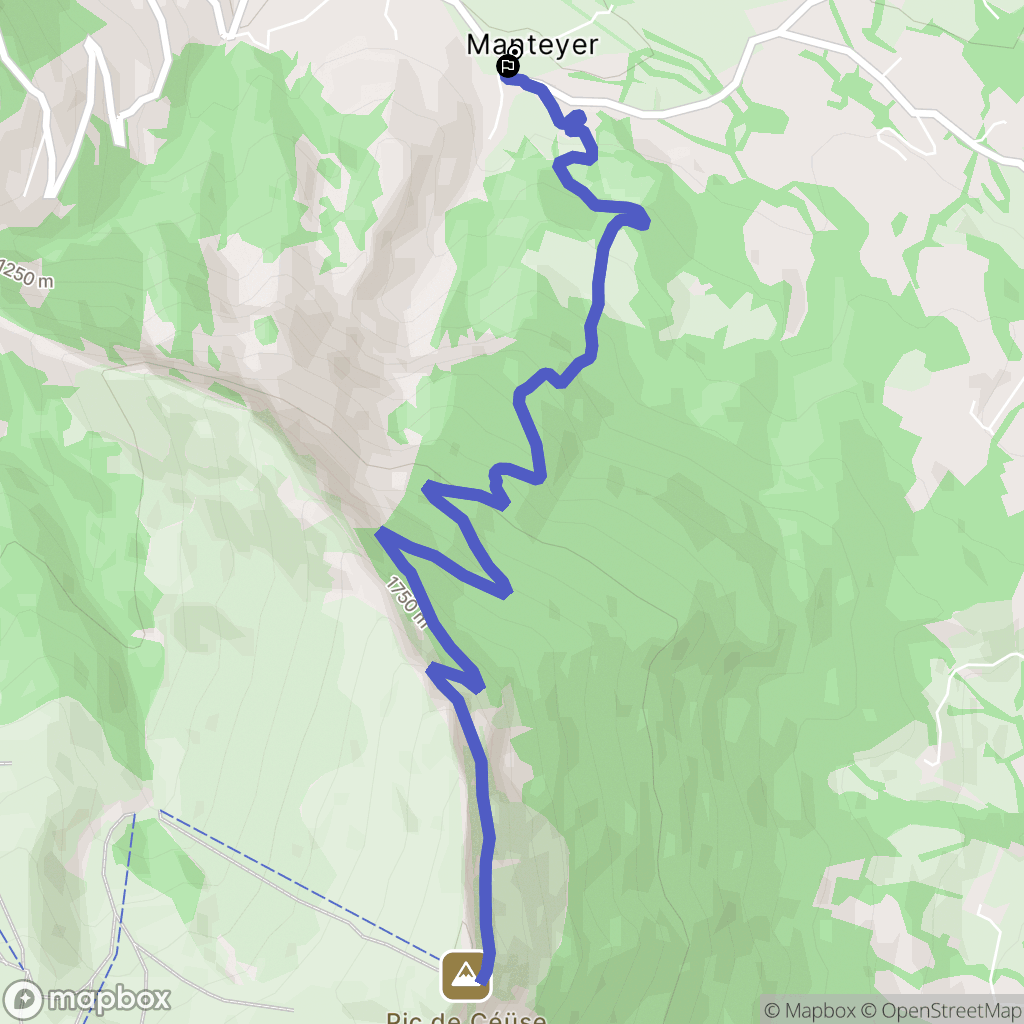 Manteyer : carte du parcours de randonnée - France
