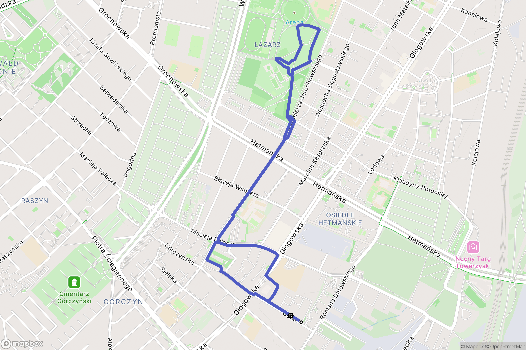 Poznań: mapa trasy - Poland