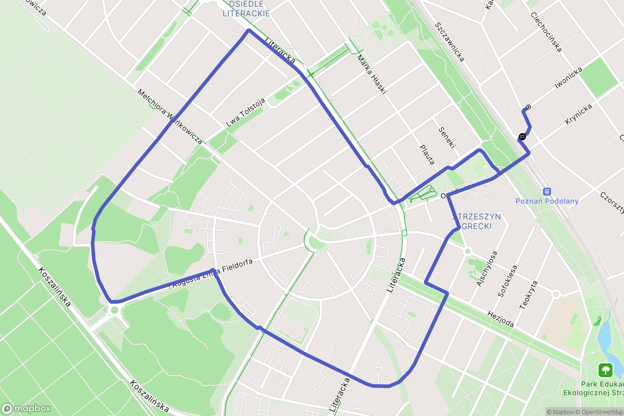 Poznań: mapa trasy - Poland