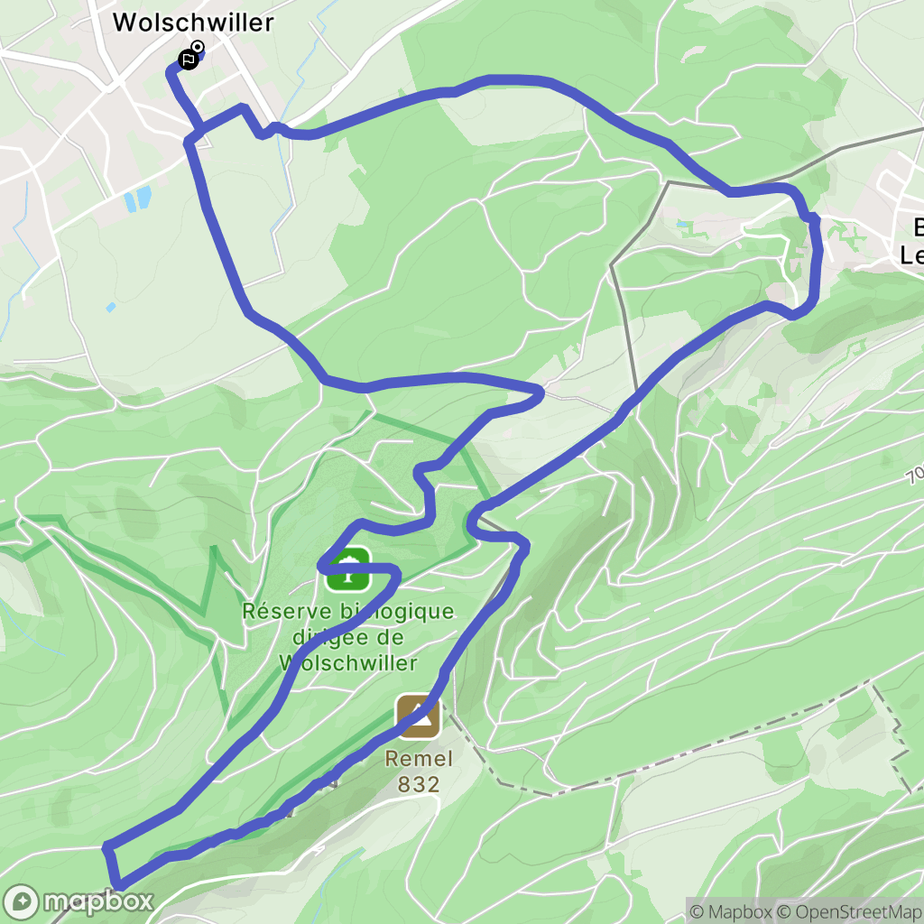 Wolschwiller : carte du parcours de randonnée - France