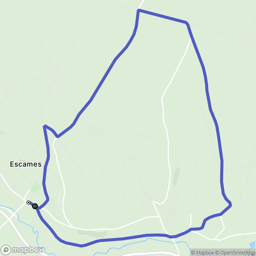 Escames : carte du parcours de randonnée - France